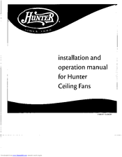 Hunter 28528 Installation Operation Manual Pdf Download