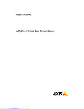 axis p3344 manual Axis p3344-v manuals.