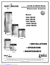 Alto-shaam Halo Heat 750-TH/III Manuals