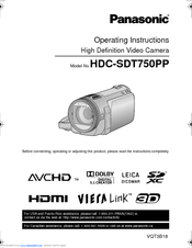 Panasonic Hdcsdt750 Hd 3d Camcorder Workshop Manual Pdf Download