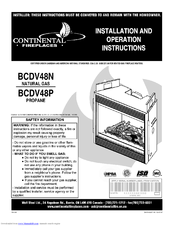 Continental Fireplaces Bcdv48n Installation And Operating