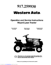 Western Auto 917 259930 Manuals