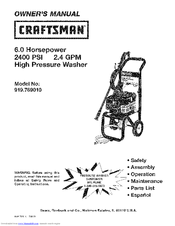 Craftsman 919.769010 Manuals