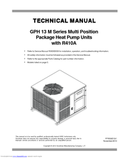 Goodman GPH 13 M Series Manuals