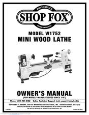 Woodstock Shop Fox W1752 S Manuals