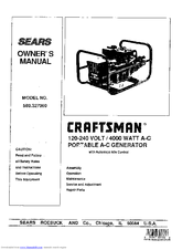 Owners Manual For Craftsman 4200 Power Generator