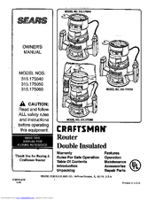 Craftsman 315 175040 Owner S Manual Pdf Craftsman 315 175040 Owner S Manual Pdf
