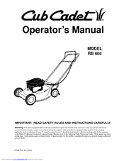 CUB CADET SC2450 OPERATOR'S MANUAL Pdf Download