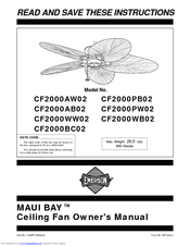 Emerson Maui Bay Cf2000pb02 Manuals