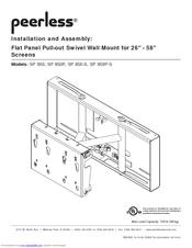 Peerless Sp 850 Installation And Assembly Manual Pdf Download Manualslib