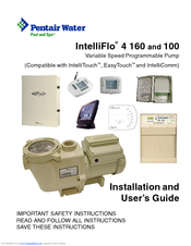 intelliflo pentair installation pump manual user variable speed manuals