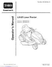 Toro LX425 Manuals