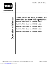 Toro Timecutter Ss 5000 Manuals Toro Timecutter Ss 5000 Operator S Manual