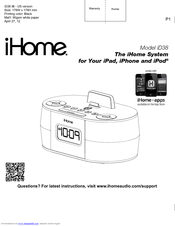 Ihome iD38 Manuals