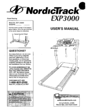 Nordictrack Exp 3000 Treadmill Manuals