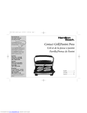 Hamilton Beach 25324 - Nonstick Indoor Searing Grill Manuals