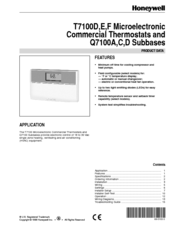 Honeywell T7100D Manuals