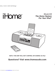 Ihome iH9 Manuals