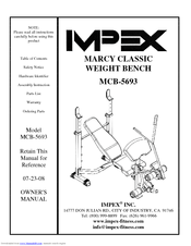 Impex Marcy Classic Mcb 5693 Manuals