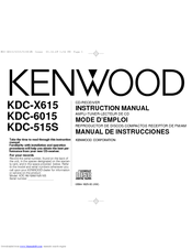 Kenwood KDC-X615 Manuals