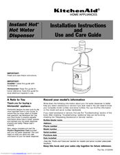 Kitchenaid Instant Hot Water Dispenser Manuals Kitchenaid Instant Hot Water Dispenser Manuals