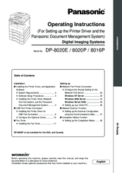 Driver Panasonic Dp-8020 Printer For Windows 7 X64 Drivers Panasonic Dp-8020 Printer Windows 8 Download