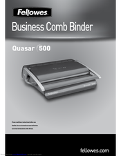 fellowes quasar 500 instructions Fellowes quasar 500 comb binding machine review | binding machine.