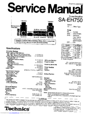 TECHNICS SA-EH750 SERVICE MANUAL Pdf Download | ManualsLib