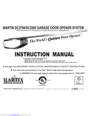 Martin Dc3700 Instruction Manual Pdf Download