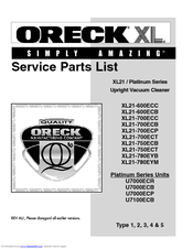 Oreck XL21-700ECT Manuals oreck xl platinum wiring diagram 