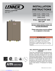 lennox gwm ie. lennox gwm-100ie installation instructions manual gwm ie i