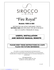 Sirocco Streamline 2 Gas Fire Manuals Lib