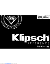 Klipsch R-10SW Manuals