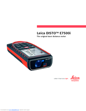 Leica DISTO E7500i Manuals