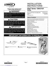 Lennox CBX27UH Manuals