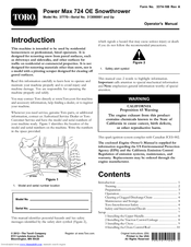 Toro Power Max 724 OE Manuals