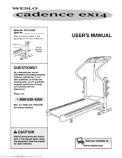 weslo cadence ex14 treadmill manual Find more weslo cadence ex14 treadmill for sale at up to 90% off.