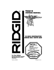 Ridgid Ts3612 Manuals Manuals And User Guides For Ridgid Ts3612 We Have 1 Manual Available Free Pdf Owner S
