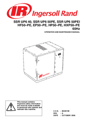 Ingersoll-rand SSR UP6 50PE Manuals