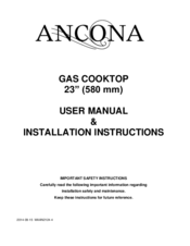 Ancona Gas Cooktop User S Manual Installation Instructions Pdf