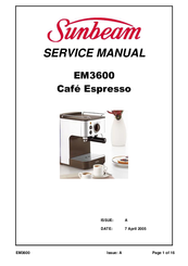 Sunbeam Cafe Espresso EM3600 Manuals