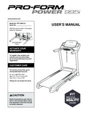 Proform Power 995i PFTL99513.0 Manuals