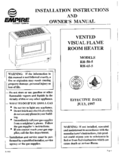 Empire Comfort Systems Rh 65 5 Manuals