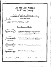 Apollo Aac24bib Manuals Apollo Aac24bib Use And Care Manual 34 Pages Half Time Oven