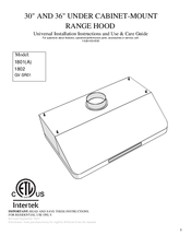 Golden Vantage 1801 A Installation Instructions Manual Pdf