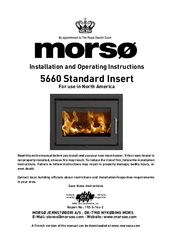 Morso 5660 Standard Insert Installation And Operating Instructions