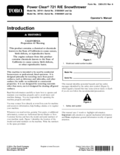 Toro Power Clear 721 E 38742 Manuals