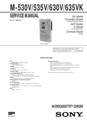 Sony MicroCassette Recorder M-630V Electronics Portable Audio ...
