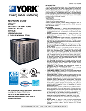 York Affinity YZE04811 Manuals