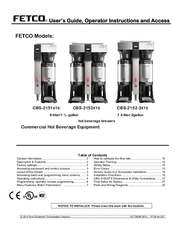 Fetco CBS-2152-2XTS Manuals